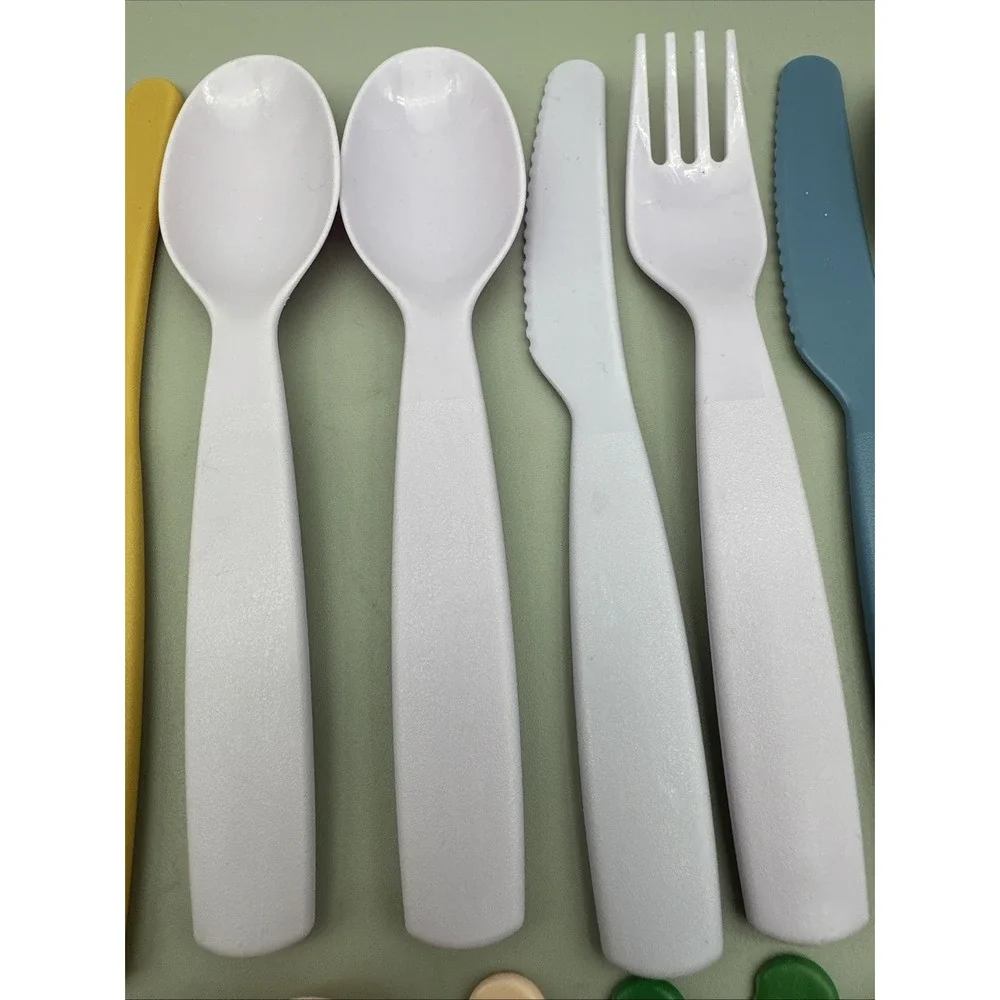 Pillowfort Kids Plastic Utensil Lot 36pc Fork Spoon Knife Mixed Colors